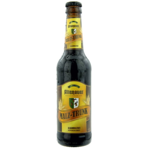 A bottle of Altenauer Malz Trunk premium non-alcoholic malt with caramel and barley notes