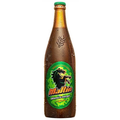 A bottle of Maltín a top-quality non-alcoholic malt beverage from Bolivia with a smooth rich flavor and essential nutrients