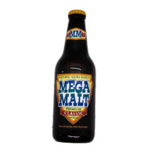 Mega Malt Dutch non-alcoholic malt beverage with caramel undertones