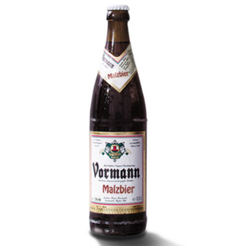 A bottle of Vormann Malz a non-alcoholic malt beverage crafted by Vormann Brauerei in Germany